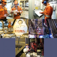 Arbeidere i aksjon på oljeriggen Visund